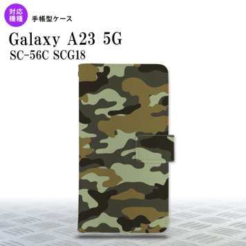 Galaxy A23 GalaxyA23 手帳型スマホケース カバー ウッドランド 迷彩 緑 2022年 10月発売 nk-004s-a23-dr1158
