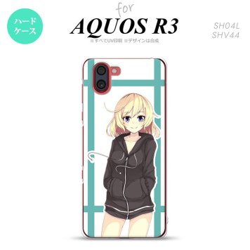SH-04L SHV44 R3 AQUOS R3 スマホケース カバー 女の子 B 水色 nk-r3-1330