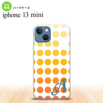 iPhone13mini iPhone13 mini ケース ハードケース 水玉 オレンジ +アルファベット  nk-i13m-1372i