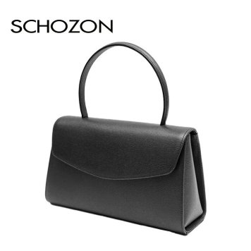 SCHOZON ショゾン フィエロ 本革 ハンドバッグ 11-2550 フォーマルバッグ 水シボの型押し 日本製 牛革 レーヨン セレモニー フォーマル 冠婚葬祭 手持ち シンプル 黒 ブラック 上品 鞄 カバン