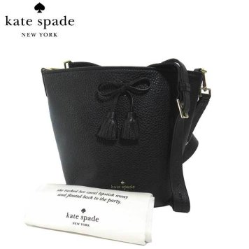 ケイト・スペード ブティック kate spade ショルダーバッグ PXRU9169 タッセル リボン レザー 斜め掛け hayes street hb / vanessa / black(001):ブラック