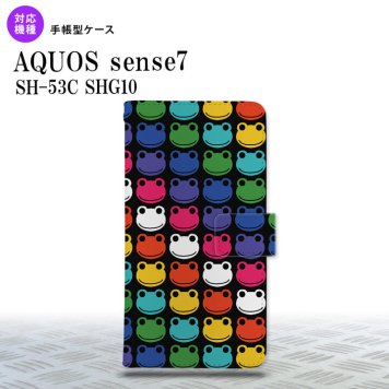 sense7 sense7 手帳型スマホケース カバー カエル かえる 黒 2022年 11月発売 nk-004s-sens7-dr165