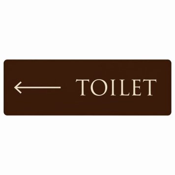 トイレ プレート 木製 TOILET 文字タイプ ブラウン ナチュラル 左 矢印 長方形 12x4cm 方向案内 進路ドア サインプレート ピクトサイン トイレマーク表示 案内 注意 施設 御手洗 TOILET おしゃれ シンプル 安全対策