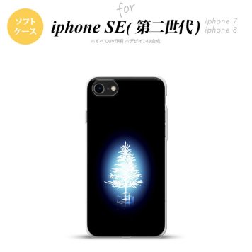 iPhoneSE 2 第二世代 iPhone8&iPhone7 共用 スマホケース 背面カバー ソフトケース ツリー 青 おしゃれ かわいい かっこいい メンズ レディース nk-ise2-tp624