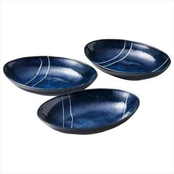  青の時代 オーバルカレー皿トリオ 545106  内祝 内祝い お祝 御祝 記念品 出産内祝い プレゼント 快気祝い 粗供養 引出物