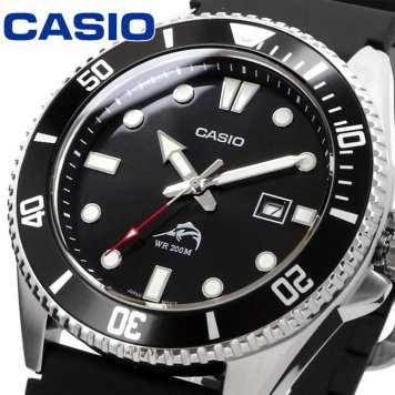 CASIO 腕時計 カシオ 時計 ウォッチ CASIO カシオ 逆輸入モデル クォーツ カジキマグロ ダイバー 200M ウレタン ブラック MDV-106-1AV [並行輸入品]