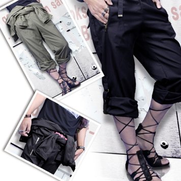 人気  サロン系　 ３way Roselio Collections 斜めZIP仕様 ツナギ つなぎ BLACK(黒) KHAKI(緑) 　 メンズ カーゴ ショート カットソー   母の日 福袋 　  2020
