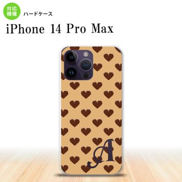 iPhone14 ProMax iPhone14 Pro Max スマホケース 背面ケース ハードケース ハート B 茶 +アルファベット 2022年 9月発売 nk-i14pm-171i