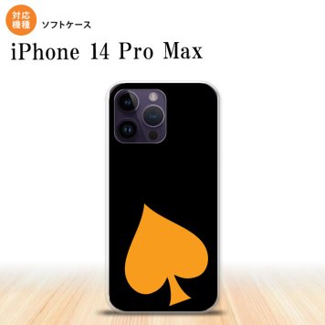 iPhone14 ProMax iPhone14 Pro Max スマホケース 背面ケースソフトケース トランプ スペード 黒 オレンジ 2022年 9月発売 nk-i14pm-tp544