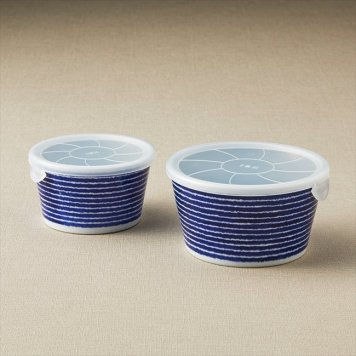 波佐見焼 藍染駒筋 ノンラップ鉢 大小ペア　 31071  内祝 内祝い お祝 御祝 記念品 出産内祝い プレゼント 快気祝い 粗供養 引出物