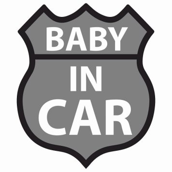 BABY IN CAR ステッカー グレー ルート66 カーステッカー シール sticker 安全対策 あおり運転 かっこいい おしゃれ かわいい 車ステッカー ステッカー 車 サインステッカー ドライブ 防水 屋外 屋内 カーサイン