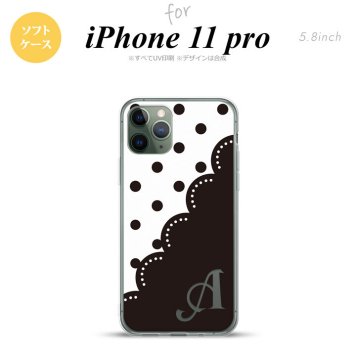 iPhone11Pro iPhone11 Pro スマホケース ソフトケース ドット レース A 黒 +アルファベット メンズ レディース nk-i11p-tp344i