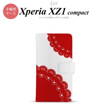 【手帳型 スマホ カバー ケース】【SO02K】【エクスペリア XZ1】手帳型 ケース SO-02K スマホ カバー Xperia XZ1 Compact エクスペリア レース(A) 赤 nk-004s-so02k-dr723【メール便送料無料】