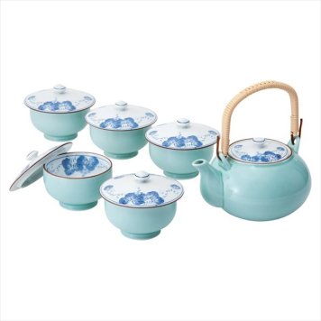 波佐見焼 掛分ぶどう M蓋付茶器揃　 31074  内祝 内祝い お祝 御祝 記念品 出産内祝い プレゼント 快気祝い 粗供養 引出物