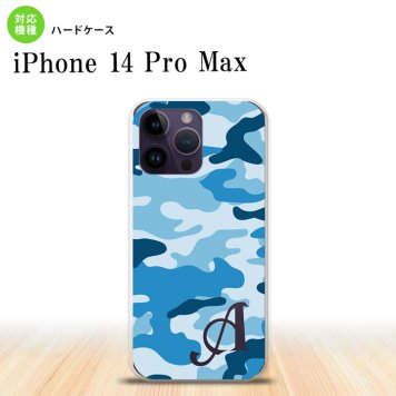 iPhone14 ProMax iPhone14 Pro Max スマホケース 背面ケース ハードケース ウッドランド 迷彩 C 青 +アルファベット 2022年 9月発売 nk-i14pm-1154i
