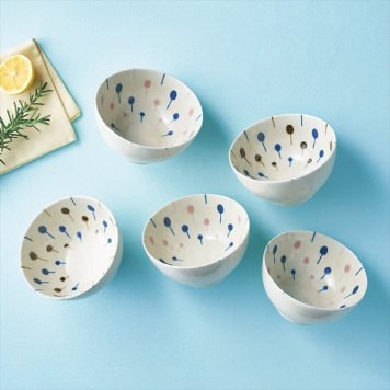 0 水玉ホップライスボウル5P　 T-6390  内祝 内祝い お祝 御祝 記念品 出産内祝い プレゼント 快気祝い 粗供養 引出物