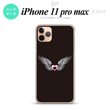 iPhone11ProMax iPhone11pro max スマホケース ハードケース 黒翼 ハート 黒 ピンク メンズ レディース nk-i11pm-467