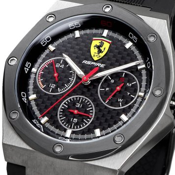Scuderia Ferrari 腕時計 スクーデリア フェラーリ 時計 ウォッチ アスパイア メンズ リアルカーボンダイヤル ブラック 0830694 [並行輸入品] 誕生日 プレゼント ギフト 入学祝い 社会人 新生活 母の日 父の日