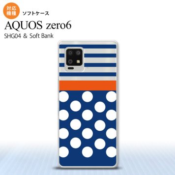 SHG04 SHG04 ZERO6 AQUOS zero6 スマホケース ソフトケース ドット ボーダー 青 メンズ レディース nk-zero6-tp355
