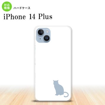 iPhone14 plsu iPhone14 plsu スマホケース 背面ケース ハードケース 猫 影 白 クリア 2022年 10月発売 nk-i14pl-428