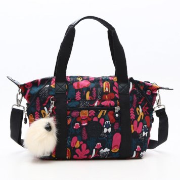 キプリング Kipling ショルダーバッグ K14482 37W ART S N アートエスエヌ 2way ボストンバッグ 斜めがけバッグ SANNA PRINT 2 ネイビー＋ピンク系マルチ