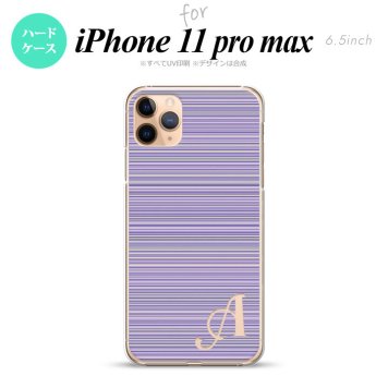 iPhone11ProMax iPhone11pro max スマホケース ハードケース ボーダー 細 紫 +アルファベット メンズ レディース nk-i11pm-1287i
