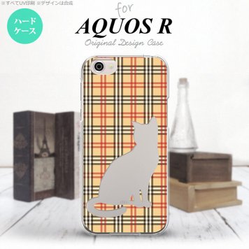 【SH03J】【スマホケース/スマホカバー】【アクオス R】SH03J スマホケース AQUOS R SH-03J カバー アクオス R 猫 チェック赤茶B nk-sh03j-954【メール便送料無料】