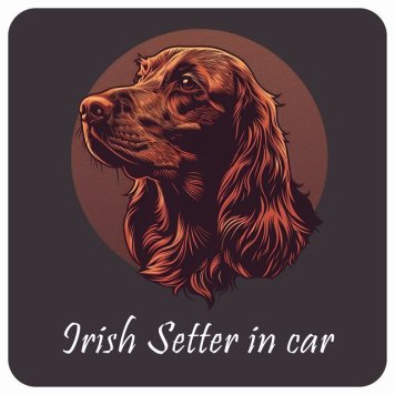 ドッグ カーステッカー イラスト付 Dog in Car アイリッシュセター Bタイプ セーフティサイン 犬種別 正方形 13x13cm シール リア あおり運転対策 Dog Sticker 屋外 屋内 防水 かわいい おしゃれ 安全対策 カーサイン