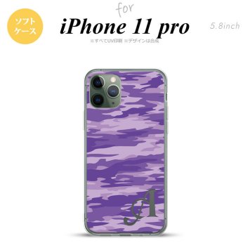 iPhone11Pro iPhone11 Pro スマホケース ソフトケース タイガー 迷彩 紫 +アルファベット メンズ レディース nk-i11p-tp1166i