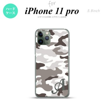 iPhone11Pro iPhone11 Pro スマホケース ハードケース ウッドランド 迷彩 B グレー +アルファベット メンズ レディース nk-i11p-1146i