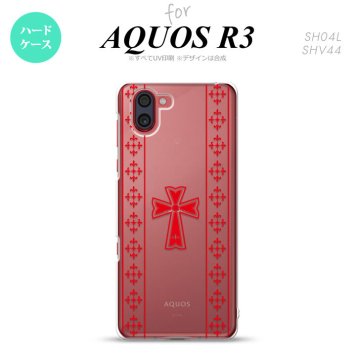 SH-04L SHV44 R3 AQUOS R3 スマホケース カバー ゴシック クリア 赤 nk-r3-1007