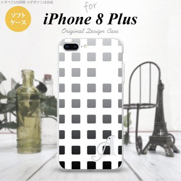【iPhone8Plus】【スマホケース/スマホカバー】【アイフォン8プラス】iPhone8Plus スマホケース ケース アイフォン8プラス イニシャル スクエア 黒 nk-ip8p-tp1365ini【メール便送料無料】