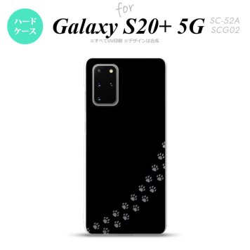 SC-52A SCG02 Galaxy S20+ 5G スマホケース ハードケース 猫 足跡 黒 クリア メンズ レディース nk-s20p-421