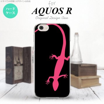 【SH03J】【スマホケース/スマホカバー】【アクオス R】SH03J スマホケース AQUOS R SH-03J カバー アクオス R トカゲ 黒×ピンク nk-sh03j-507【メール便送料無料】