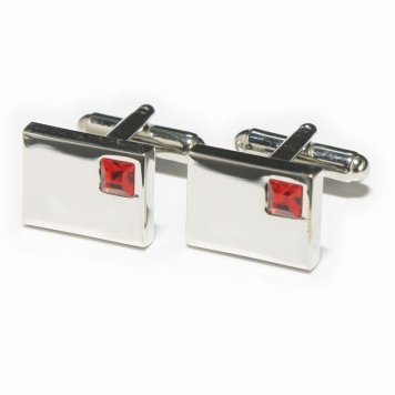 鎌倉カフス工房 レッドクリスタル付 カフスボタン・カフリンクス メンズ  ec024 結婚式 旦那 プレゼント ギフト 彼氏 父の日 誕生日プレゼント