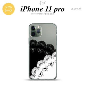 iPhone11Pro iPhone11 Pro スマホケース ソフトケース レース B 黒 白 メンズ レディース nk-i11p-tp726