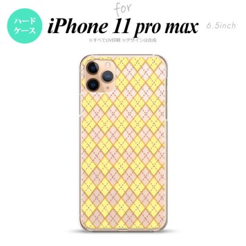 iPhone11ProMax iPhone11pro max スマホケース ハードケース アーガイル クリア 黄 メンズ レディース nk-i11pm-1406