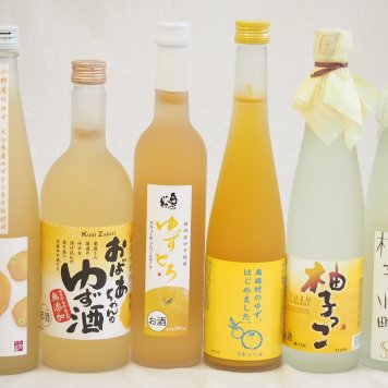 黄金色の一滴柚子6本セット(国内産ゆず使用ゆずとろ 7%(福島県) 柚子小町S7%(長崎県) 大分県産ゆず100% 小野屋のゆず6% 柚子っこ7%(愛知県) 馬路村のゆず、はじめました。ゆず梅酒7% 国産ゆず100％おばあちゃんのゆず酒 7度) 500m