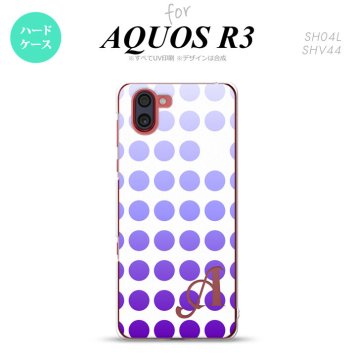 SH-04L SHV44 R3 AQUOS R3 スマホケース カバー 水玉 パープル +アルファベット nk-r3-1373i