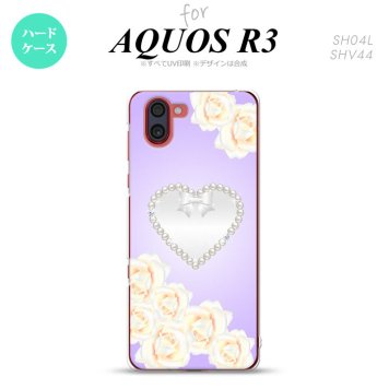 SH-04L SHV44 R3 AQUOS R3 スマホケース カバー ハート D 紫 nk-r3-232
