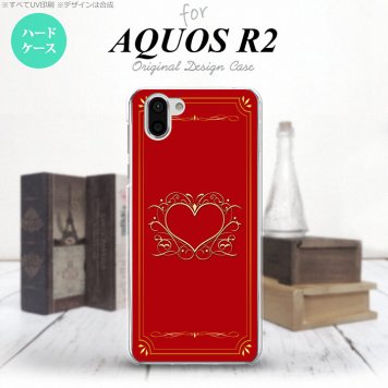 AQUOS R2 アクオス アール2 SH-03K SHV42 専用 スマホケース カバー ハードケース 飾りハート（B) 赤 nk-r2-618[スマホ,スマホケース,スマホカバー,ケース,カバー,ジャケット]
