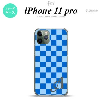 iPhone11Pro iPhone11 Pro スマホケース ハードケース スクエア 青 水色 +アルファベット メンズ レディース nk-i11p-769i