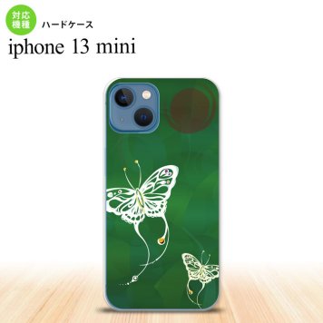 iPhone13mini iPhone13 mini ケース ハードケース 蝶 和柄 緑  nk-i13m-1555