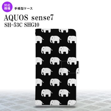 sense7 sense7 手帳型スマホケース カバー ゾウ 黒 2022年 11月発売 nk-004s-sens7-dr774
