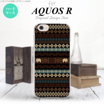【SH03J】【スマホケース/スマホカバー】【アクオス R】SH03J スマホケース AQUOS R SH-03J カバー アクオス R エスニックゾウ 黒 nk-sh03j-1571【メール便送料無料】