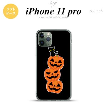 iPhone11Pro iPhone11 Pro スマホケース ソフトケース ハロウィン カボチャ 連 黒 メンズ レディース nk-i11p-tp407