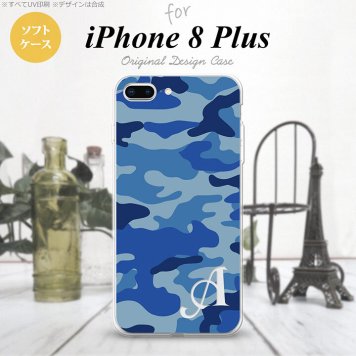 【iPhone8Plus】【スマホケース/スマホカバー】【アイフォン8プラス】iPhone8Plus スマホケース ケース アイフォン8プラス イニシャル 迷彩A 青A nk-ip8p-tp1152ini【メール便送料無料】