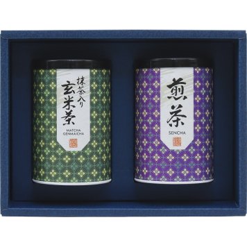 宇治森徳 銘茶詰合せ 峰旬 [26-2899-010] KBS-15 抹茶入玄米茶 煎茶 緑茶 日本茶 茶葉 詰め合わせ 紙缶入り お返し 内祝い お祝い お歳暮 お中元 ギフト