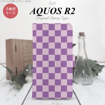 SH-03K/SHV42/706SH AQUOS R2 手帳型スマホケース カバー スクエア ピンク 紫  nk-004s-r2-dr768
