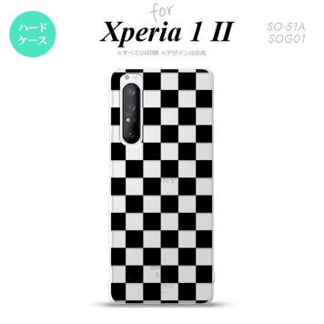 Xperia 1 II 5G スマホケース 背面カバー ストラップホール有り ハードケース スクエア 黒 ストラップホール おしゃれ かわいい かっこいい メンズ レディース nk-xp12-031